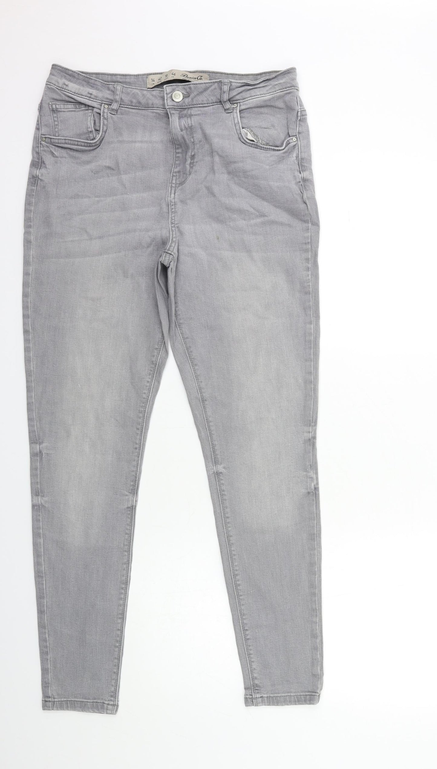 Denim & Co. Womens Grey  Denim Skinny Jeans Size 14 L28 in