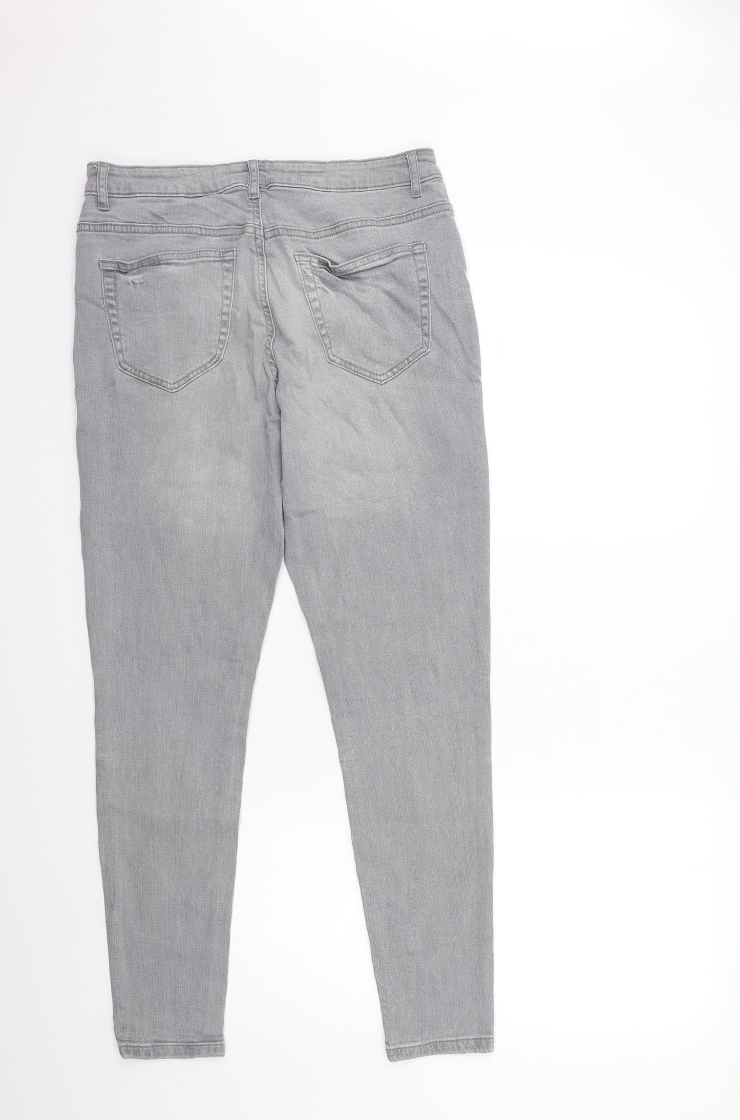 Denim & Co. Womens Grey  Denim Skinny Jeans Size 14 L28 in