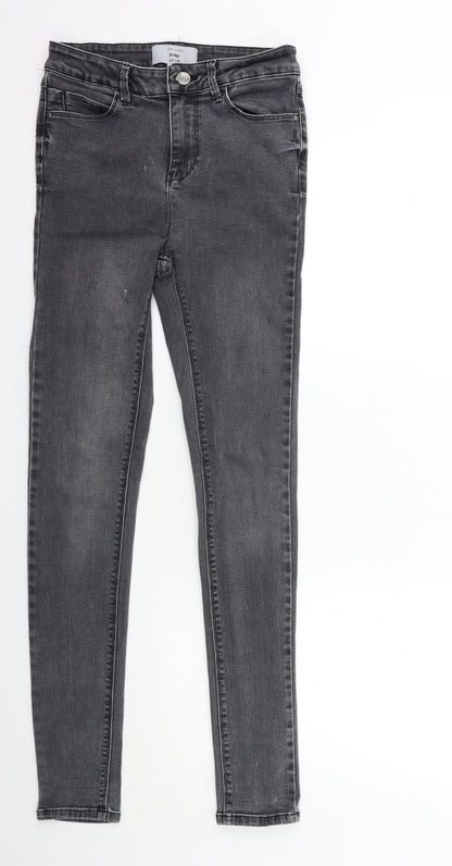 New Look Womens Grey  Denim Skinny Jeans Size 10 L30 in