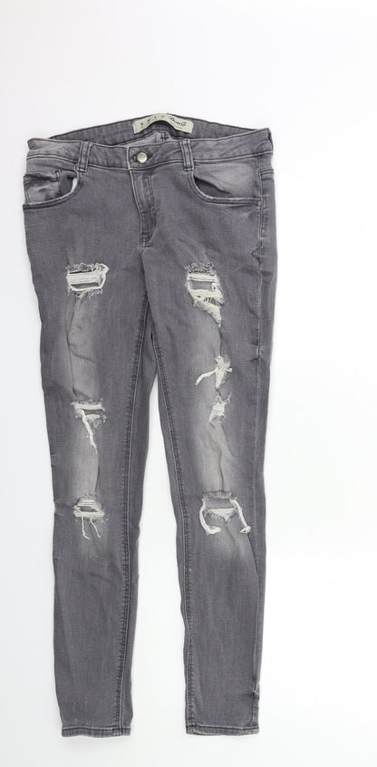 Denim & Co. Womens Grey  Denim Skinny Jeans Size 10 L29 in