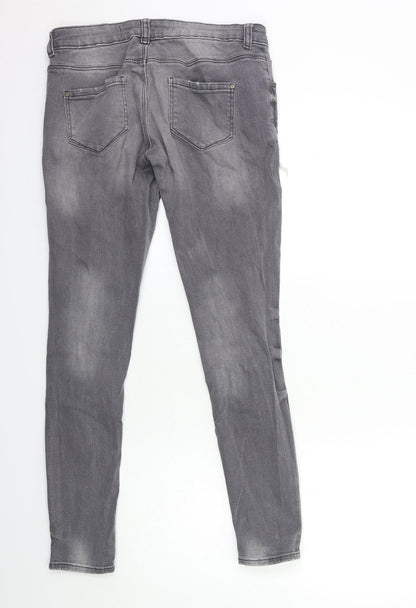 Denim & Co. Womens Grey  Denim Skinny Jeans Size 10 L29 in