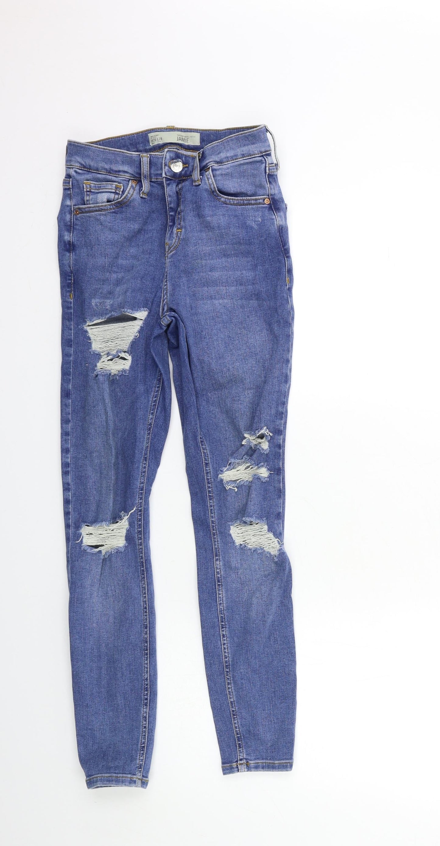 Topshop Womens Blue  Denim Skinny Jeans Size 26 in L28 in