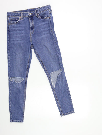 Topshop Womens Blue  Denim Skinny Jeans Size 30 in L30 in