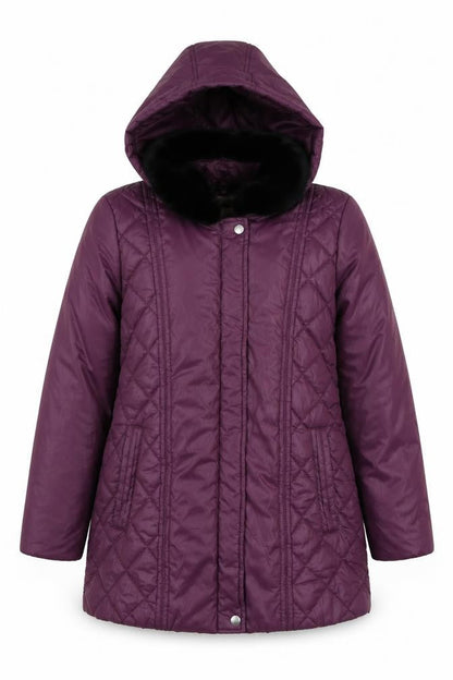 Womens UK Size 10 Damart Purple Parka Coat