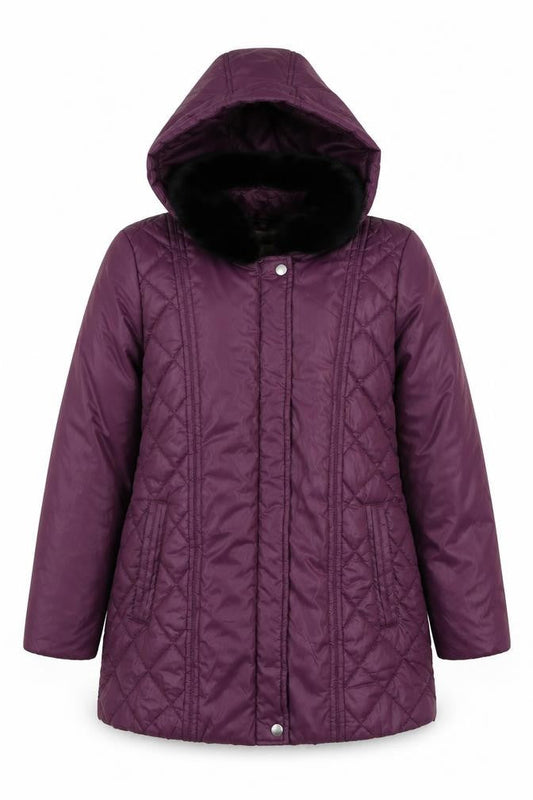 Womens UK Size 10 Damart Purple Parka Coat