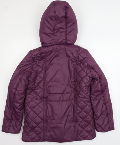 Womens UK Size 10 Damart Purple Parka Coat