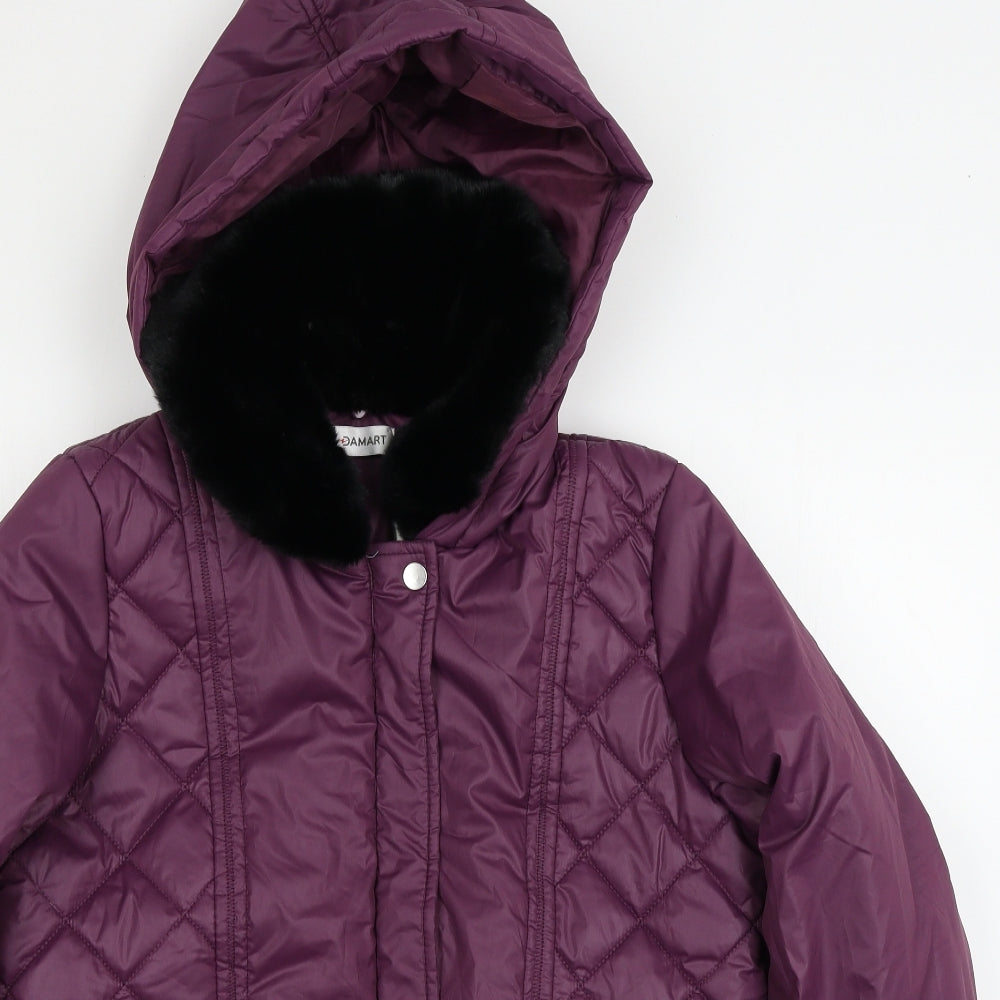 Womens UK Size 10 Damart Purple Parka Coat