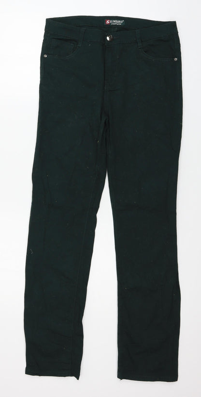 Sun Bird Womens Green  Denim Straight Jeans Size 32 in L29 in