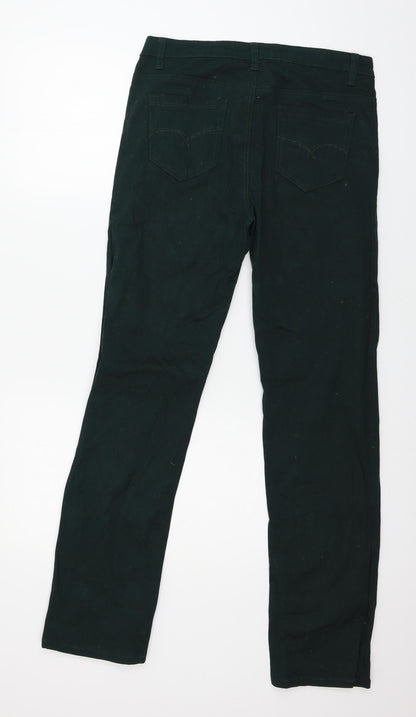 Sun Bird Womens Green  Denim Straight Jeans Size 32 in L29 in