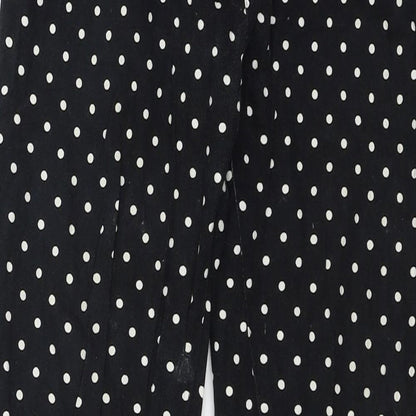 Preworn Girls Black Polka Dot Denim Skinny Jeans Size 12-13 Years