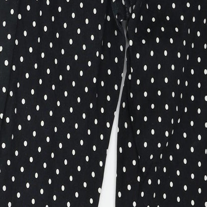 Preworn Girls Black Polka Dot Denim Skinny Jeans Size 12-13 Years