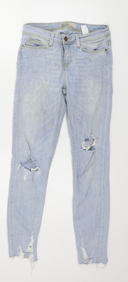 Zara Womens Blue  Denim Skinny Jeans Size 6 L26 in
