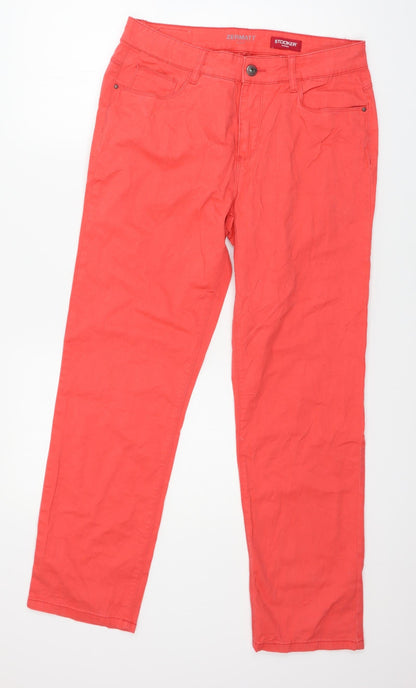 Womens UK Size 14 Stooker Regular Fit Straight Pink Jeans