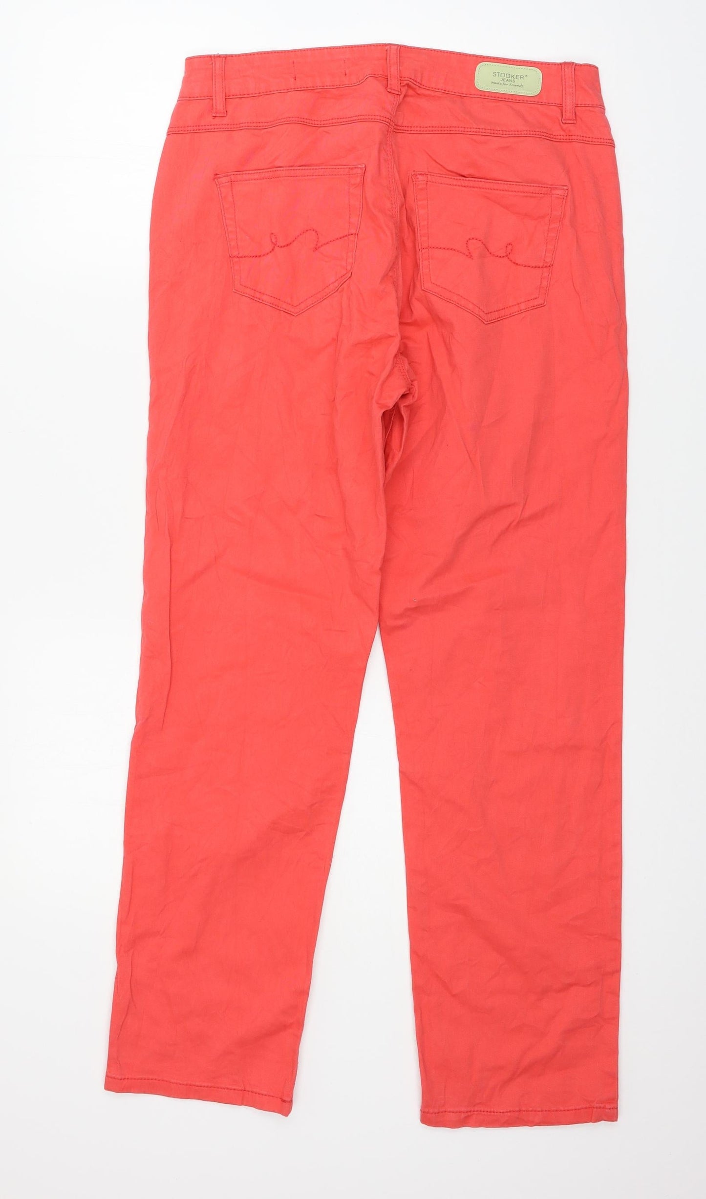 Womens UK Size 14 Stooker Regular Fit Straight Pink Jeans