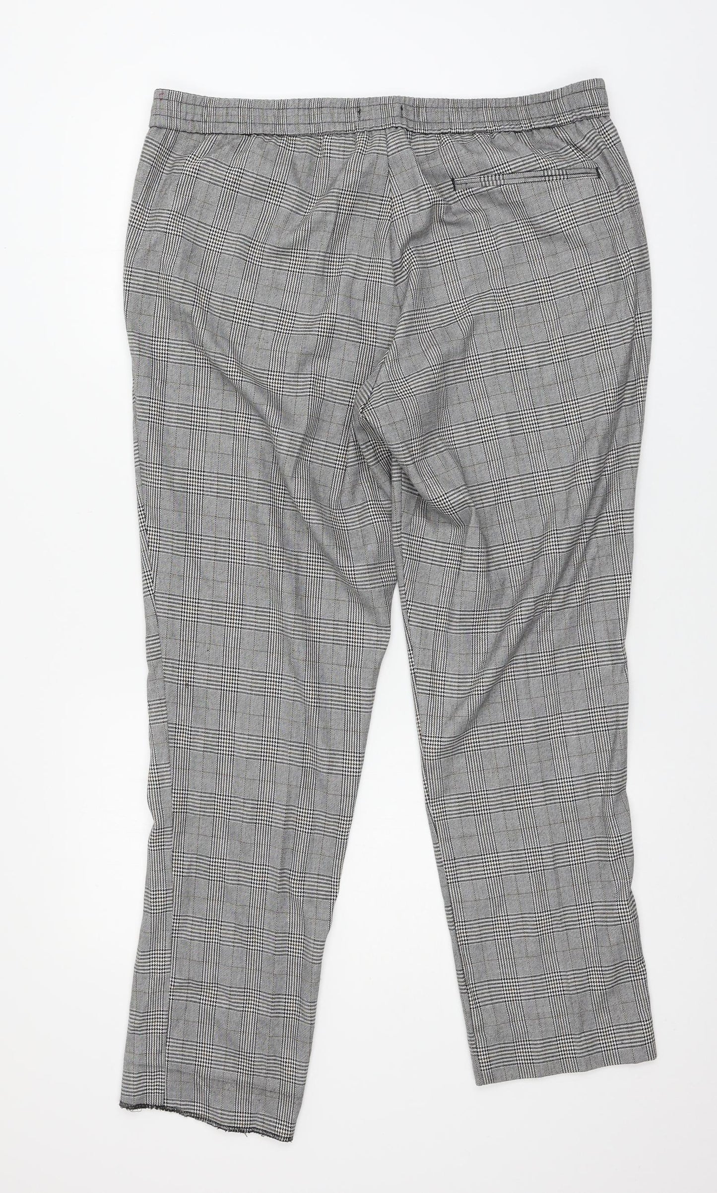 New Look Mens Grey Check  Trousers  Size L L27 in
