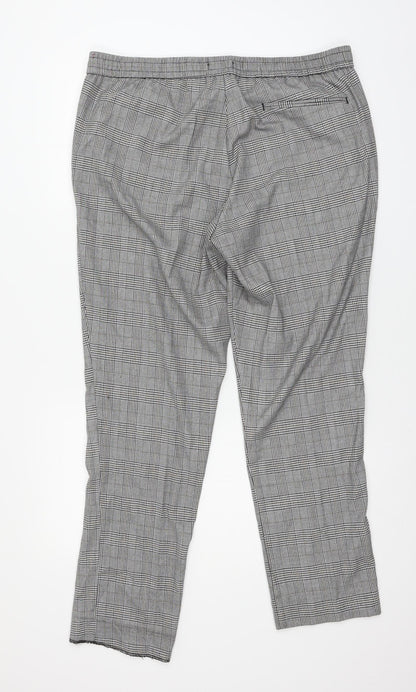 New Look Mens Grey Check  Trousers  Size L L27 in