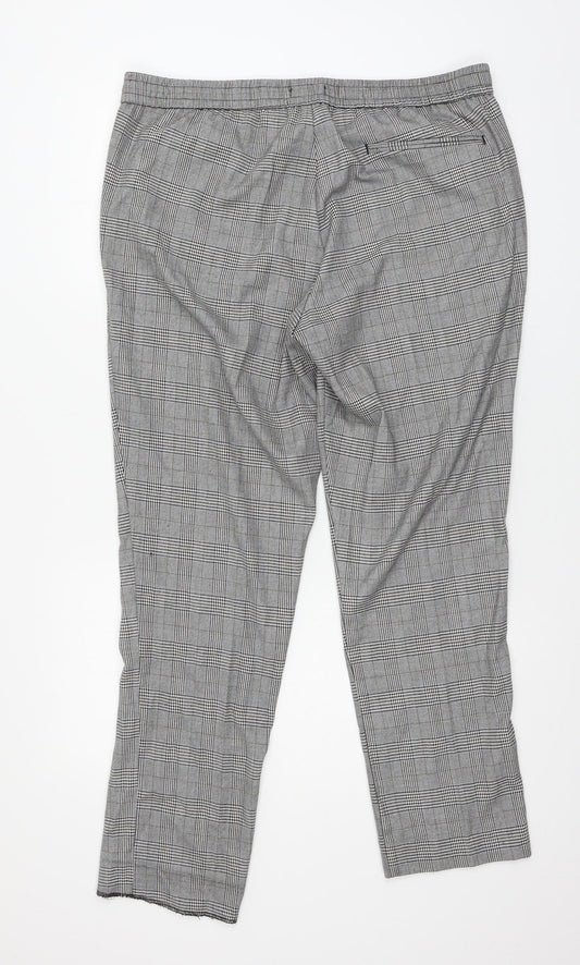 New Look Mens Grey Check  Trousers  Size L L27 in