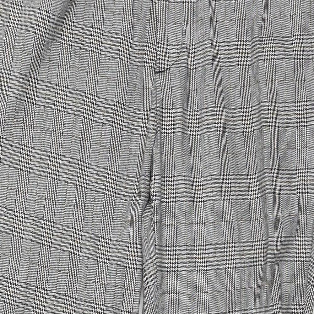 New Look Mens Grey Check  Trousers  Size L L27 in