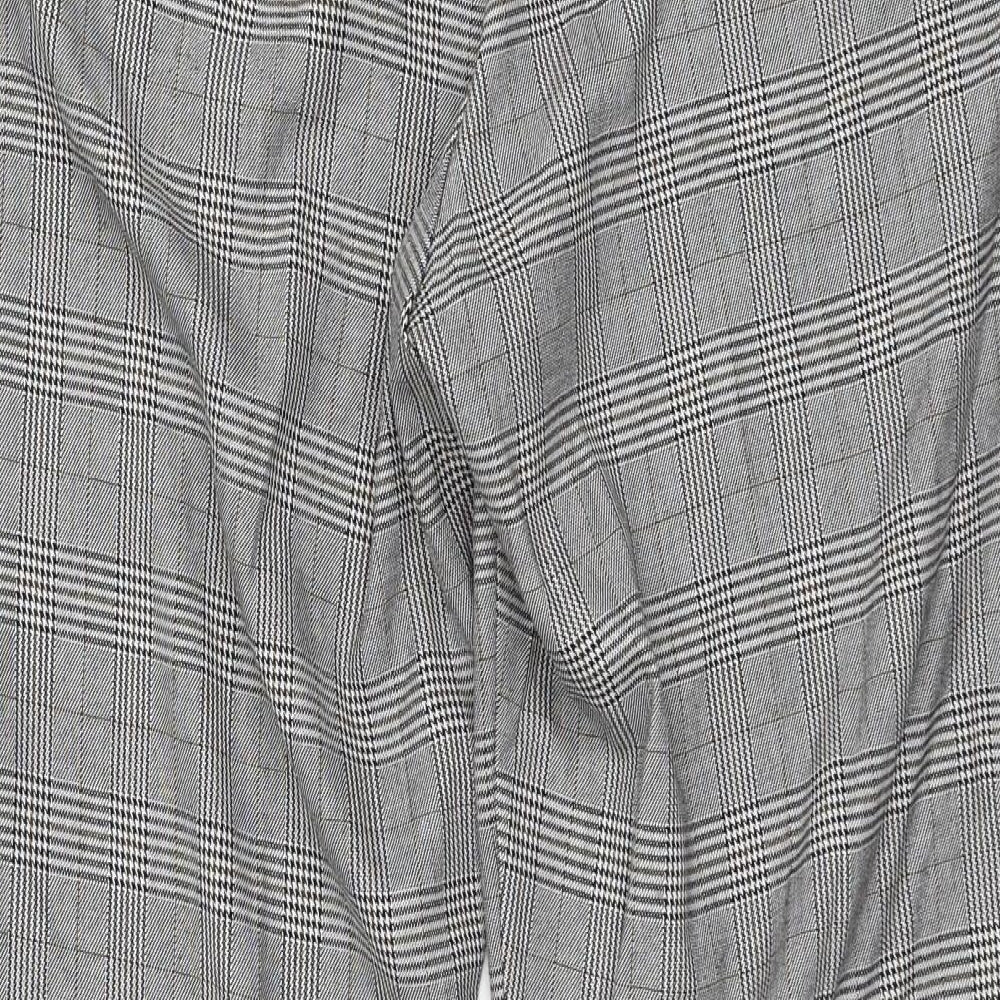 New Look Mens Grey Check  Trousers  Size L L27 in