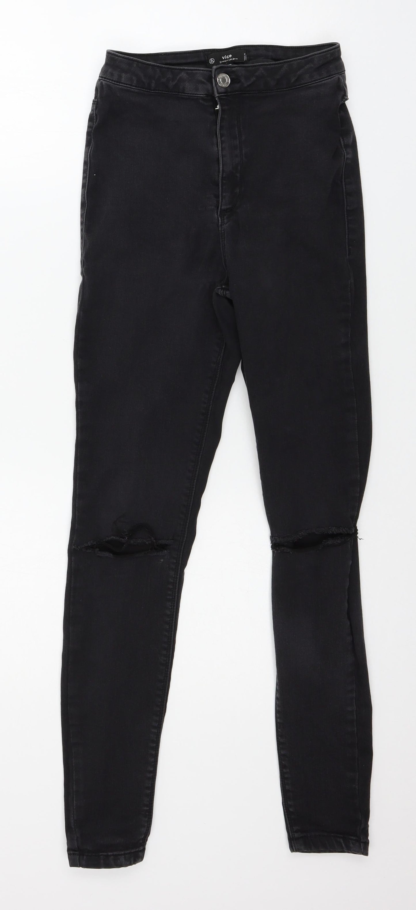 Missguided Womens Black  Denim Skinny Jeans Size 10 L27 in