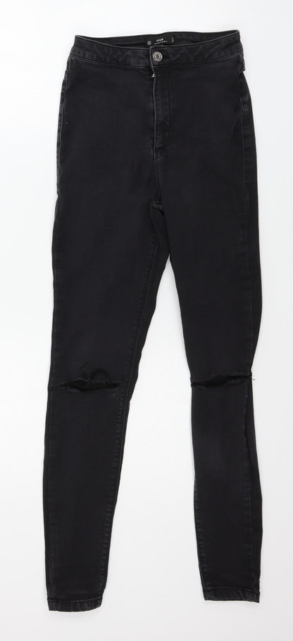 Missguided Womens Black  Denim Skinny Jeans Size 10 L27 in