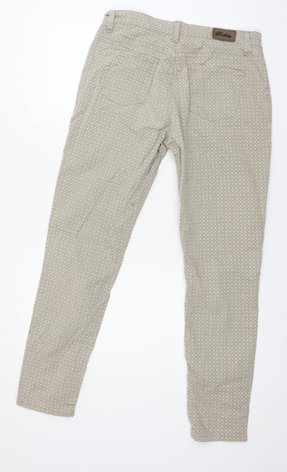 Preworn Womens Green Geometric  Trousers  Size 32 in L28 in