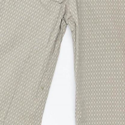 Preworn Womens Green Geometric  Trousers  Size 32 in L28 in