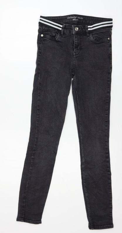 ORSAY Womens Grey  Denim Skinny Jeans Size 10 L28 in