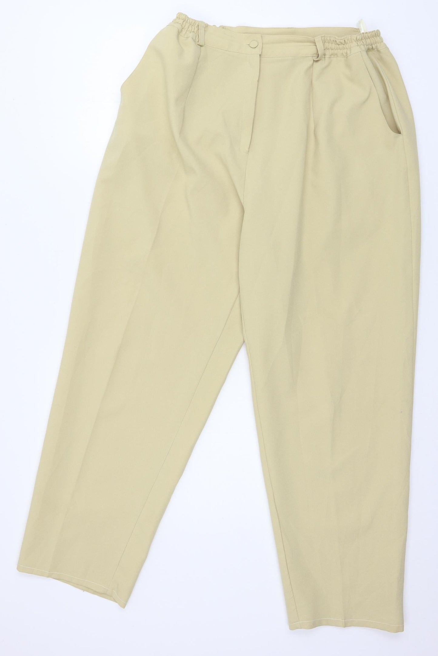 Womens UK Size XL Preworn Regular Fit  Beige Trousers