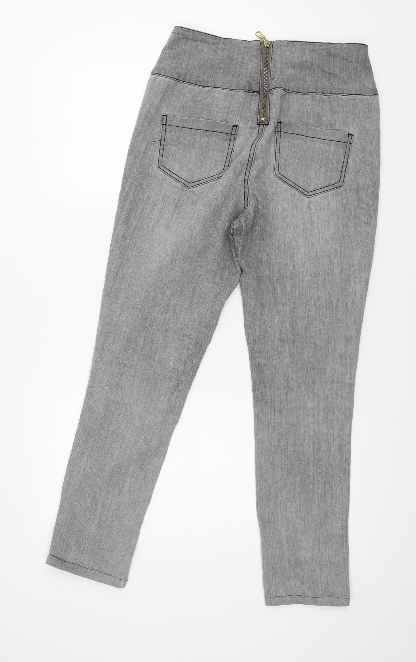 Womens UK Size 30 in Pieces Regular Fit Tapered Grey Jeans
