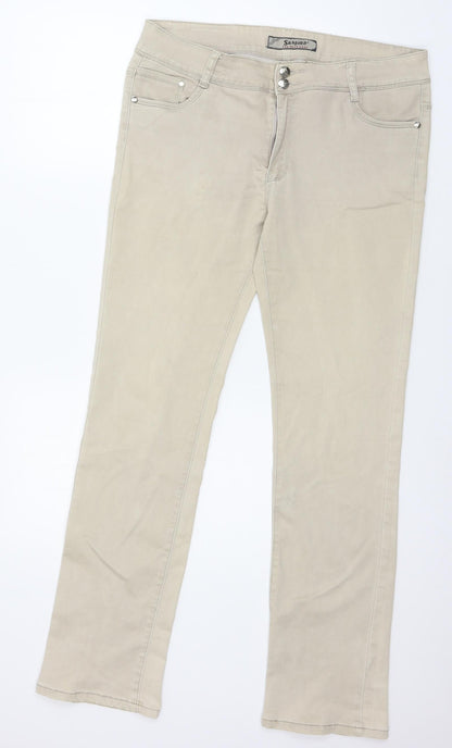 Womens UK Size 36 in Sunbird Regular Fit  Beige Trousers