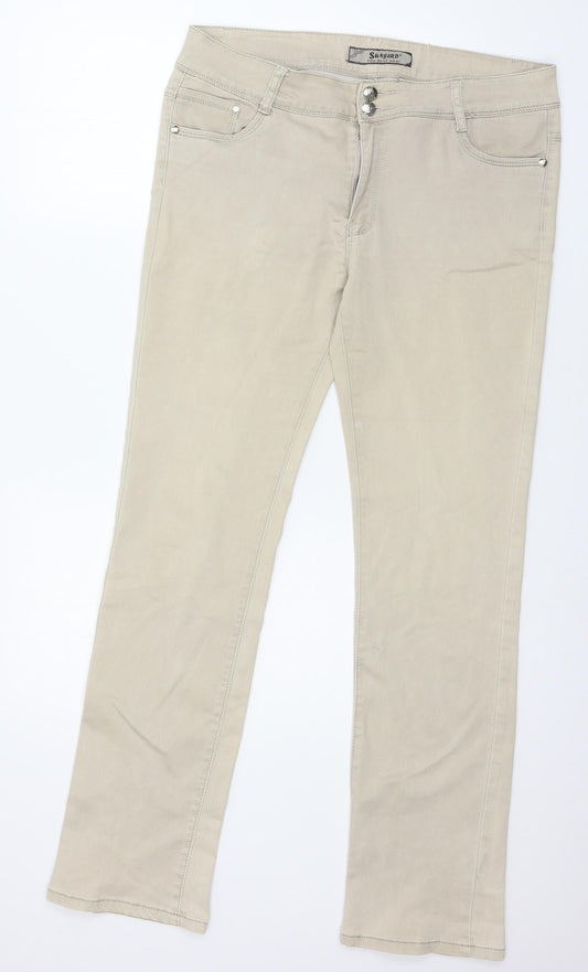Womens UK Size 36 in Sunbird Regular Fit  Beige Trousers