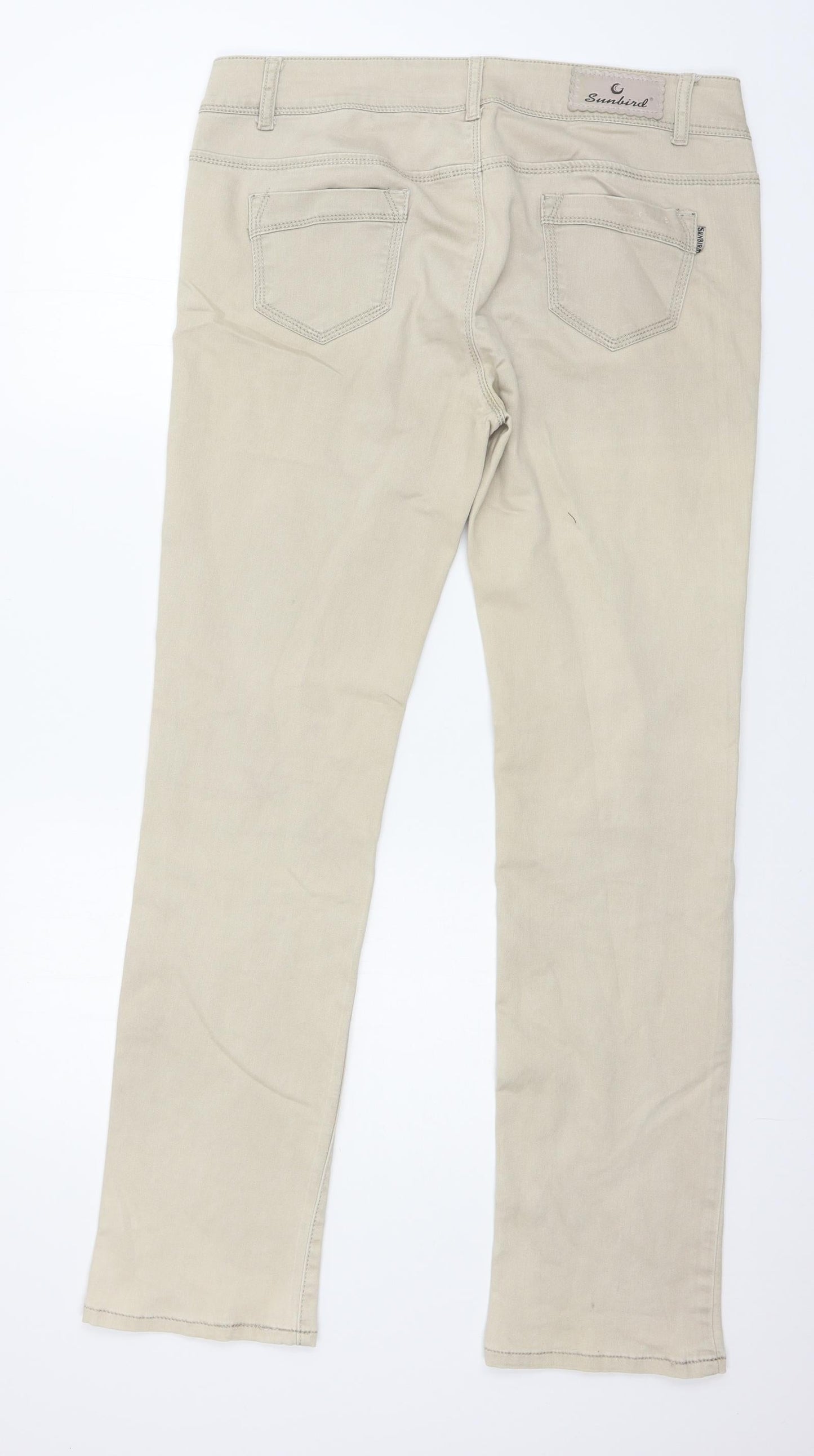 Womens UK Size 36 in Sunbird Regular Fit  Beige Trousers