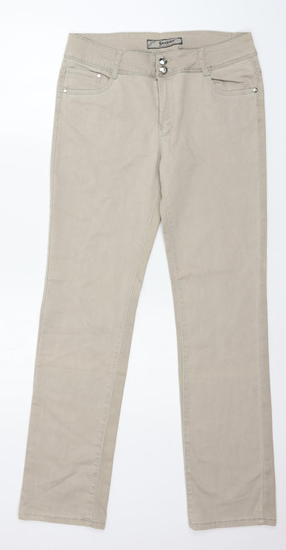 Womens UK Size 34 in Sunbird Regular Fit Straight Grey Jeans