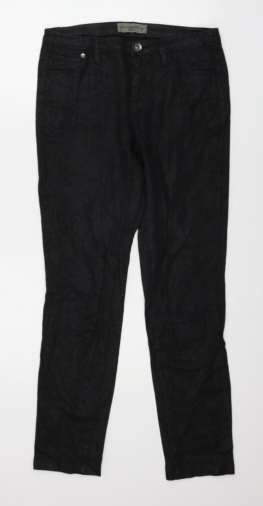 Yessica Womens Black Animal Print Denim Skinny Jeans Size 10 L29 in