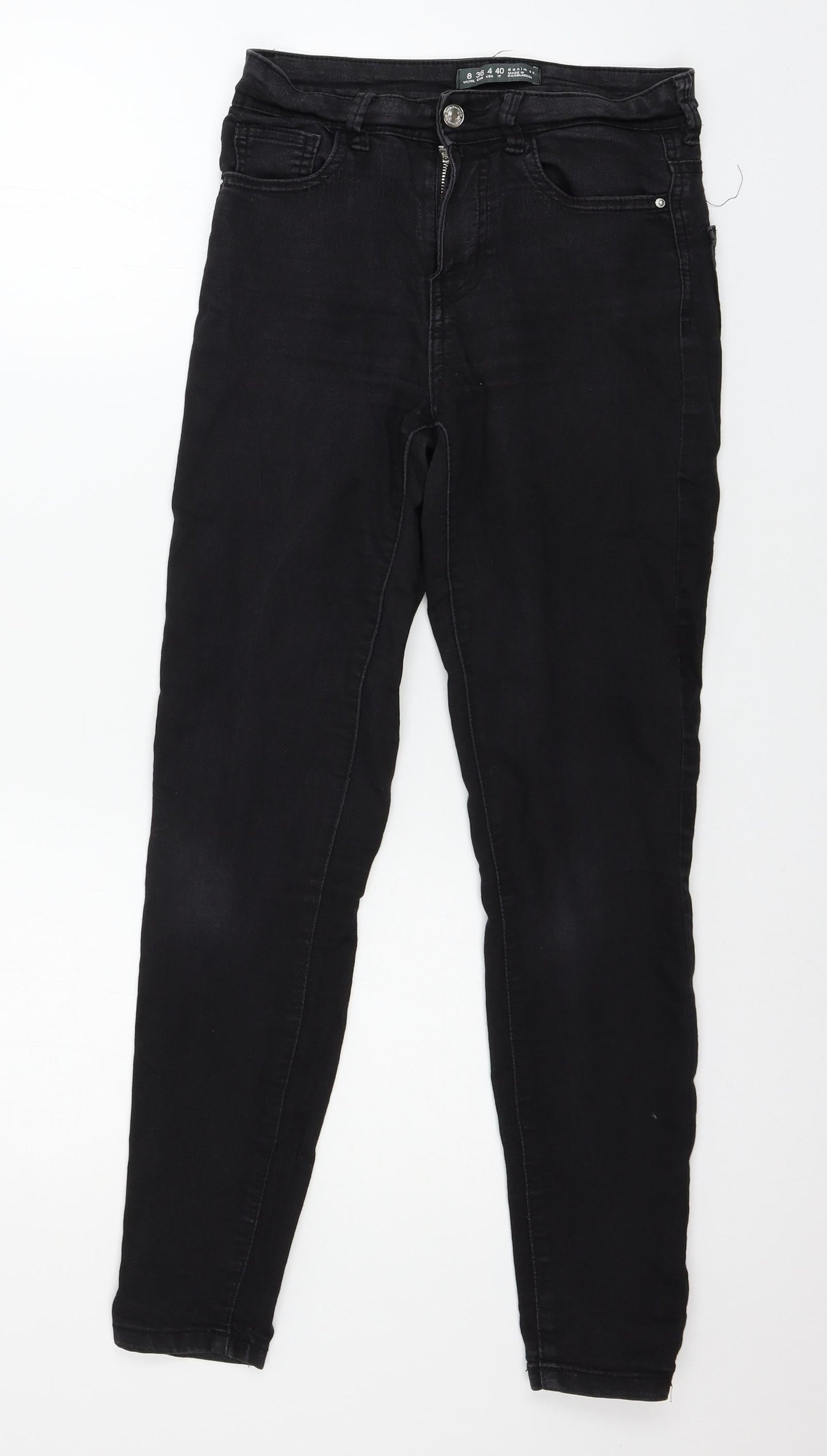 Denim & Co. Womens Black  Denim Skinny Jeans Size 8 L27 in