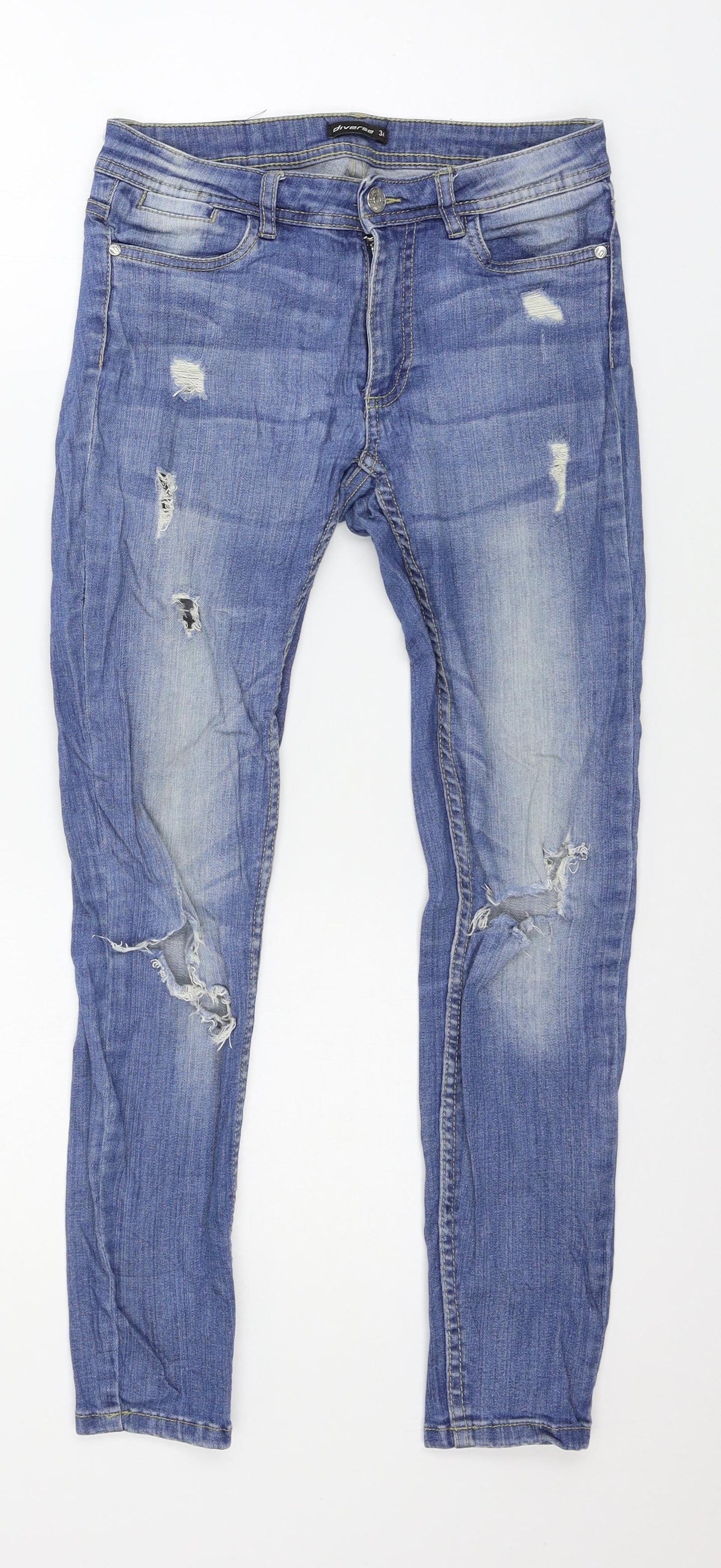 Womens UK Size 6 Diverse Regular Fit Skinny Blue Jeans