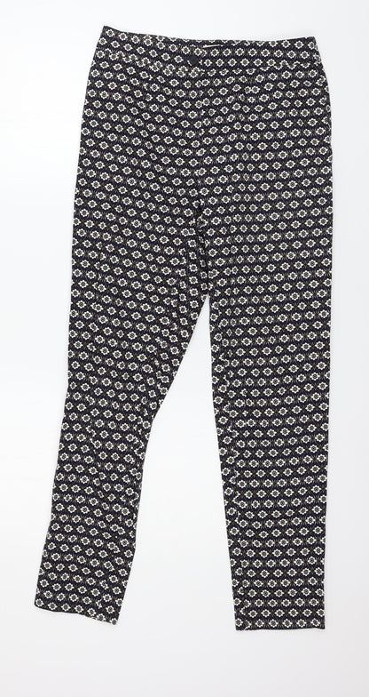 Rabarbar Womens Blue Geometric  Trousers  Size 8 L28 in