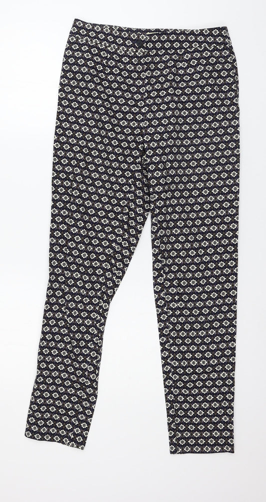 Rabarbar Womens Blue Geometric  Trousers  Size 8 L28 in