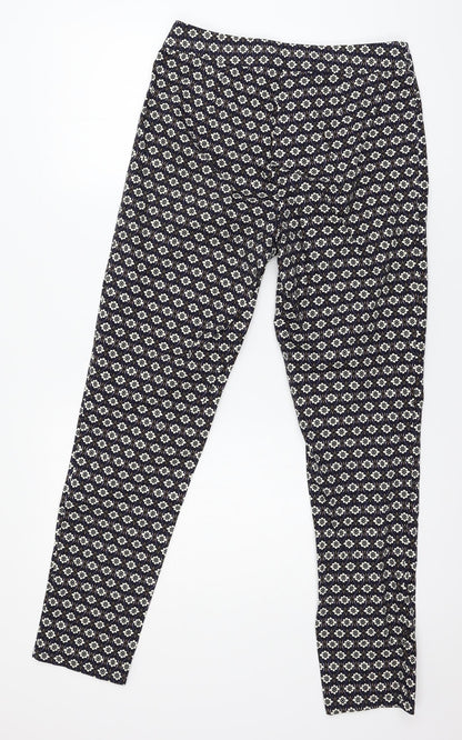 Rabarbar Womens Blue Geometric  Trousers  Size 8 L28 in