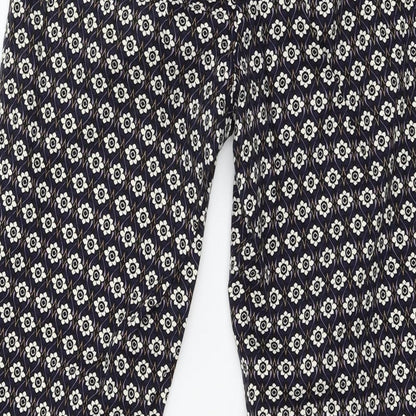 Rabarbar Womens Blue Geometric  Trousers  Size 8 L28 in