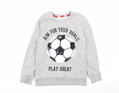H&M Girls Grey   Pullover Jumper Size 7-8 Years