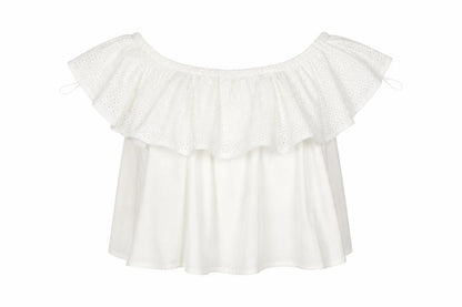 Pull&Bear pull and bear Womens White Geometric  Basic Blouse Size M