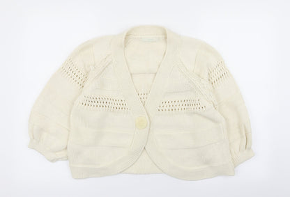 Womens UK Size 18 M&S Ivory Cardigan Jumper
