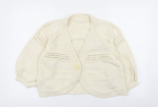 Womens UK Size 18 M&S Ivory Cardigan Jumper