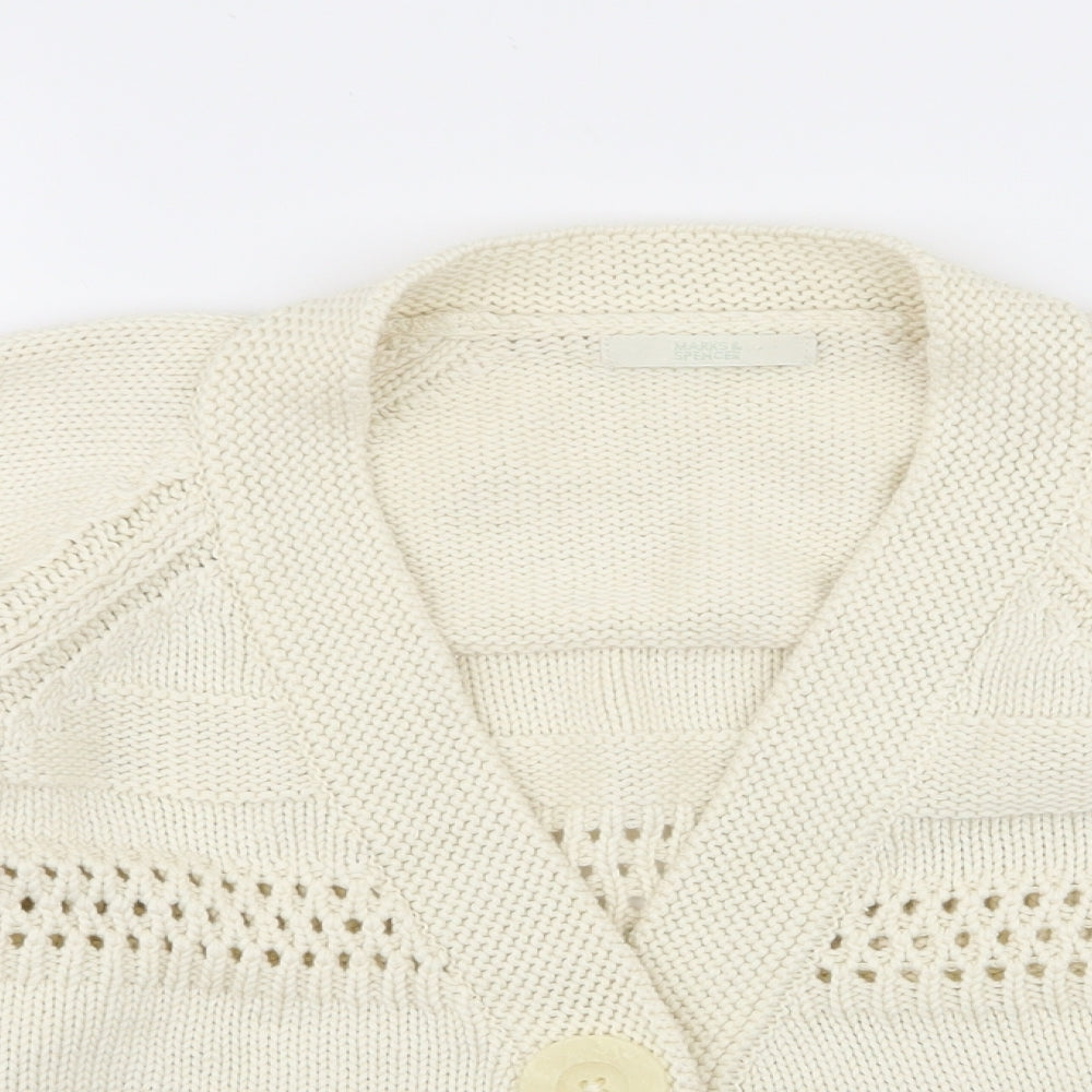 Womens UK Size 18 M&S Ivory Cardigan Jumper