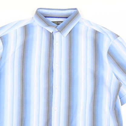Mens UK Size L M&S Multicoloured  Button-Up Short Sleeve Casual Shirt