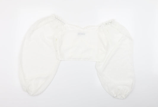 SheIn Womens White Polka Dot  Basic Blouse Size S