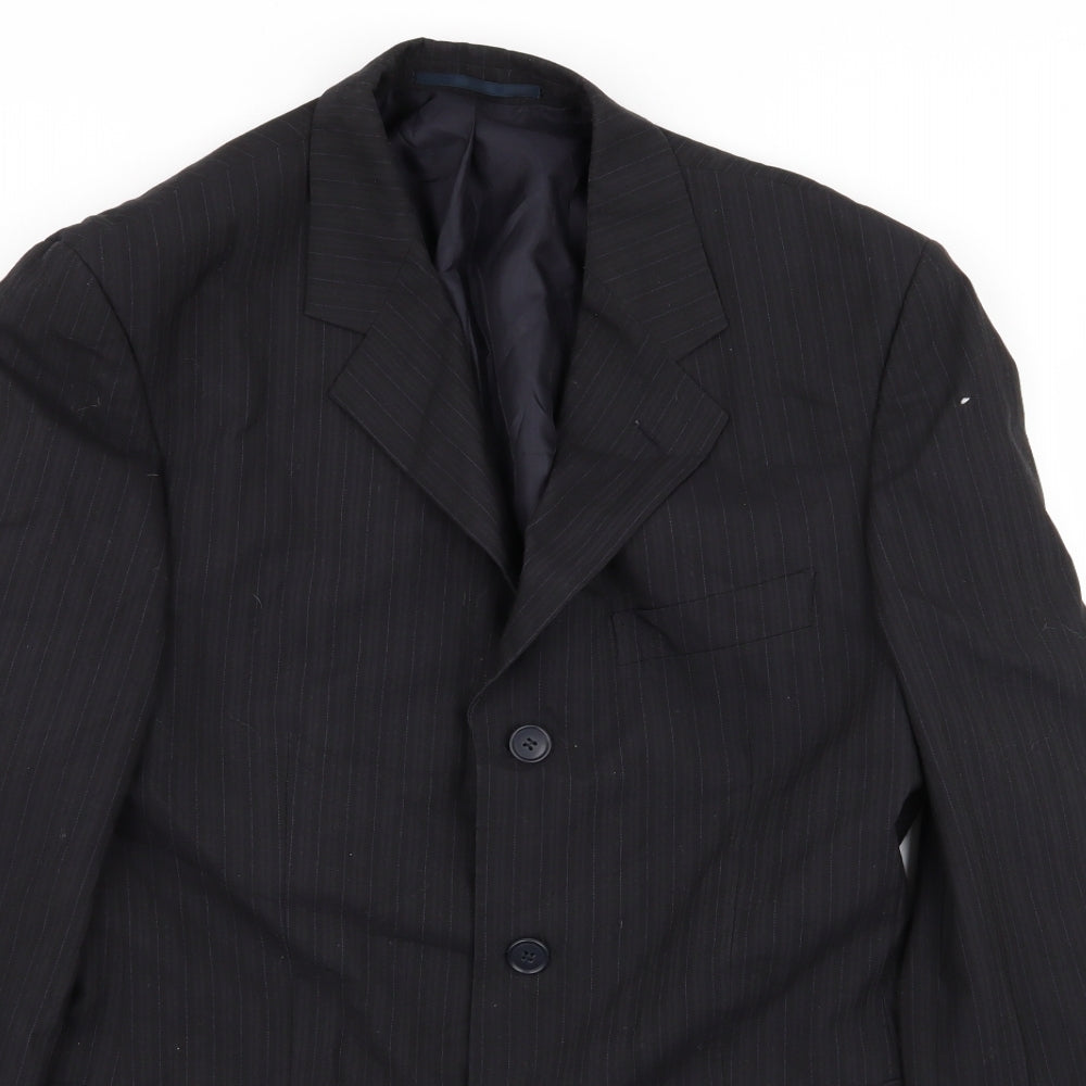 F&F Mens Black Striped  Jacket Blazer Size 40