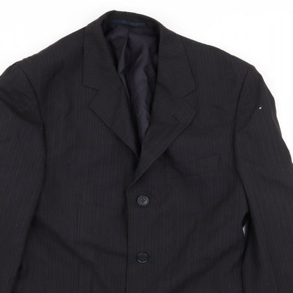 F&F Mens Black Striped  Jacket Blazer Size 40